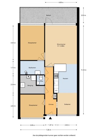 Floorplan - Galantstraat 37, 1103 SH Amsterdam